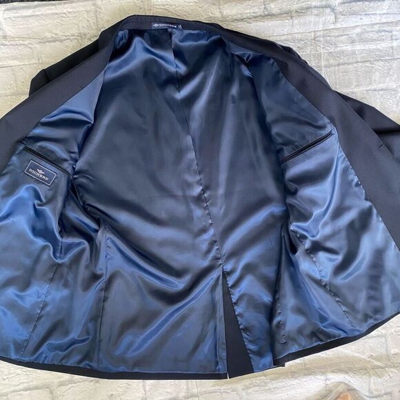 Dockers men 48R wool blend 2 button suit jacket/blazer navy blue - Picture 9 of 14